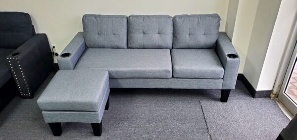 Chottu Fabric – 3 Seater with Ottoman