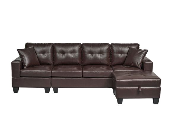 4 Seater Sofa with Storage PU Leather