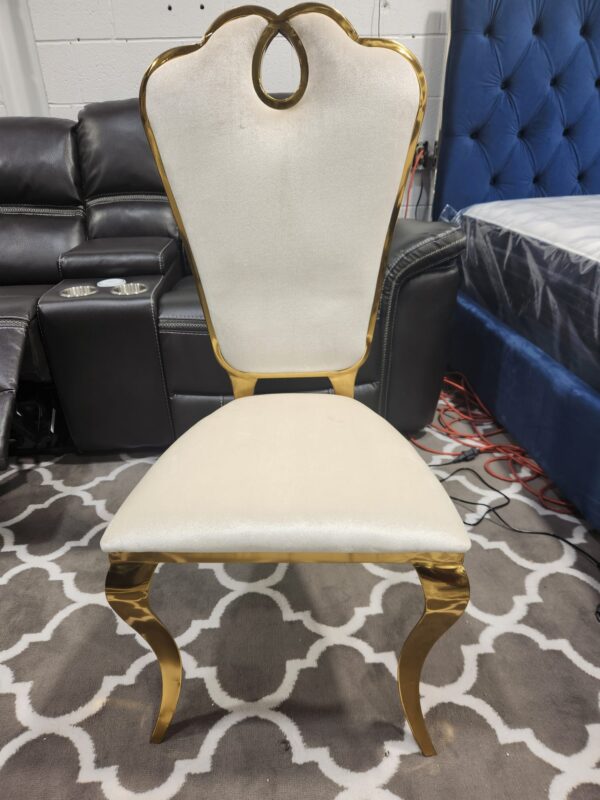 9113 - 7 Piece Marble Gold Dining Set