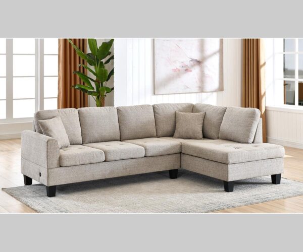 Nolan Sectional – Contemporary Fabric Sofa