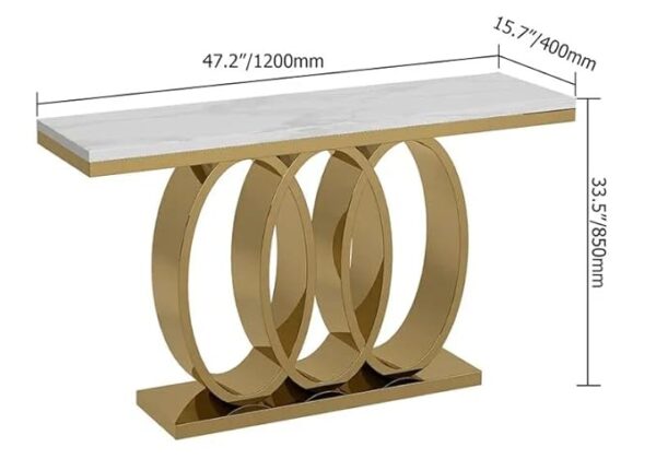 White Marble Dining Table with Gold Base