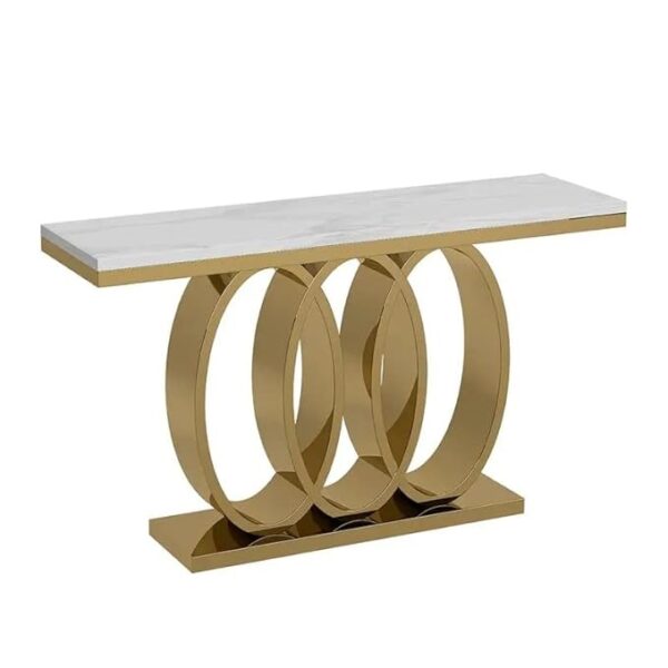 White Marble Dining Table with Gold Base