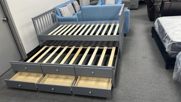 IF314 - Twin Over Twin Wooden Trundle Bed  With Storage Drawers