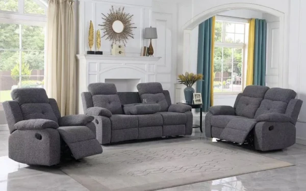 Vincent Fabric Manual Recliner Set