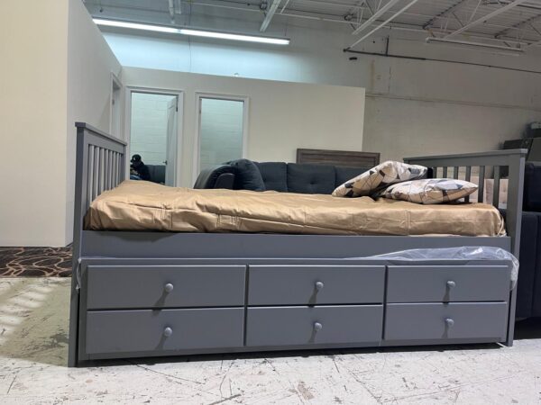 IF314 - Twin Over Twin Wooden Trundle Bed  With Storage Drawers