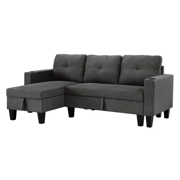 Jhonny Reversible Sectional – Modern Fabric Sofa