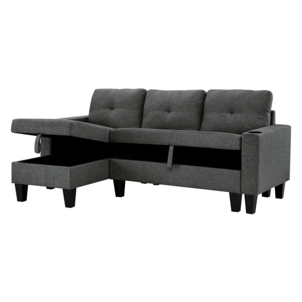 Jhonny Reversible Sectional – Modern Fabric Sofa