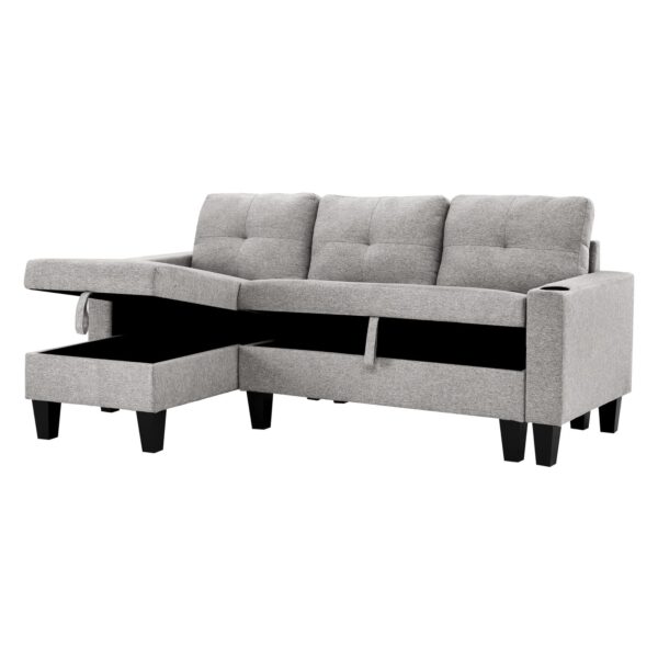Jhonny Reversible Sectional – Modern Fabric Sofa