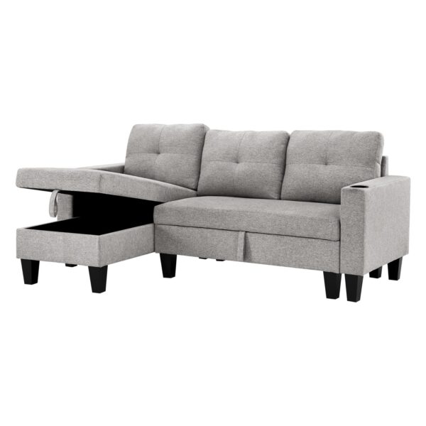 Jhonny Reversible Sectional – Modern Fabric Sofa