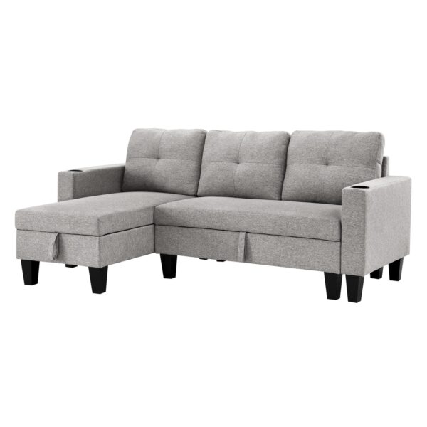 Jhonny Reversible Sectional – Modern Fabric Sofa